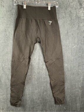 Gymshark Women’s Black Vital Body Contouring shading and seamless Leggings Sz XS